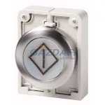   EATON 188041 Világító nyomógomb,fém,30mm,lapos,fehér,X100