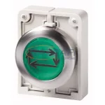   EATON 188042 Világító nyomógomb,fém,30mm,lapos,zöld,X32