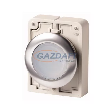 EATON 188065 Világító nyomógomb,fém,30mm,lapos,fehér,reteszelt, M30I-FDRL-W