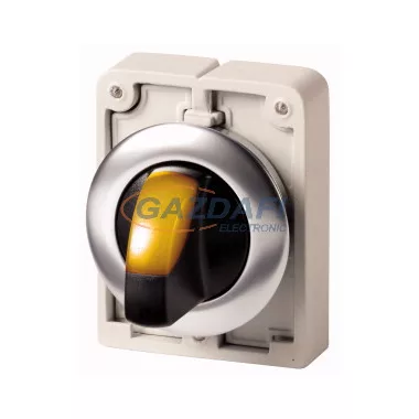 EATON 188068 Világító választókapcsoló,fém,30mm,lapos,2állású,sárga, M30I-FWLKV-Y