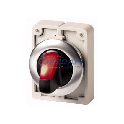   EATON 188074 Világító választókapcsoló,fém,30mm,lapos,3állású,piros, M30I-FWRLK3-R