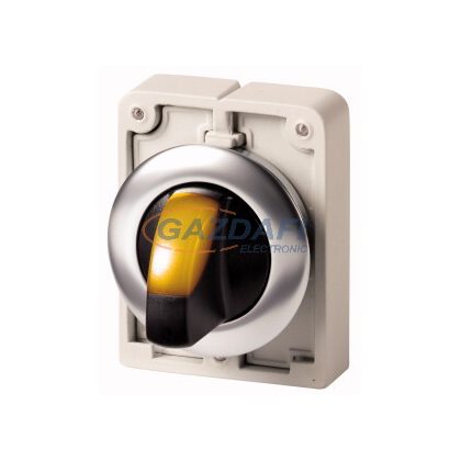   EATON 188076 Világító választókapcsoló,fém,30mm,lapos,3állású,sárga, M30I-FWRLK3-Y