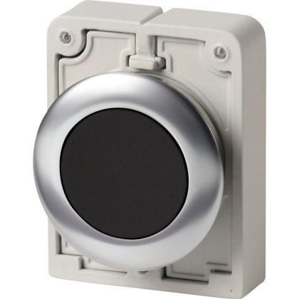 EATON 188084 Pushbutton, RMQ-Titan, flat, momentary, black, blank, Front ring stainless steel