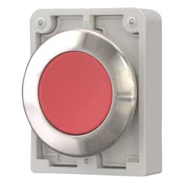EATON 188086 Pushbutton, RMQ-Titan, flat, momentary, red, blank, Front ring stainless steel