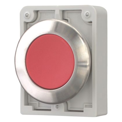 EATON 188094 Pushbutton, RMQ-Titan, flat, maintained, red, blank, Front ring stainless steel