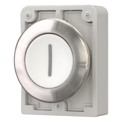   EATON 188104 Nyomógomb vezérlőfej, süllyesztett nyomógomb, reteszeléssel, rozsdamentes acél gyűrű, fehér I