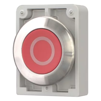 EATON 188105 Pushbutton, RMQ-Titan, flat, momentary, red, inscribed, Front ring stainless steel