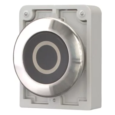 EATON 188106 Nyomógomb vezérlőfej, süllyesztett nyomógomb, reteszelés nélkül, rozsdamentes acél gyűrű, fekete I