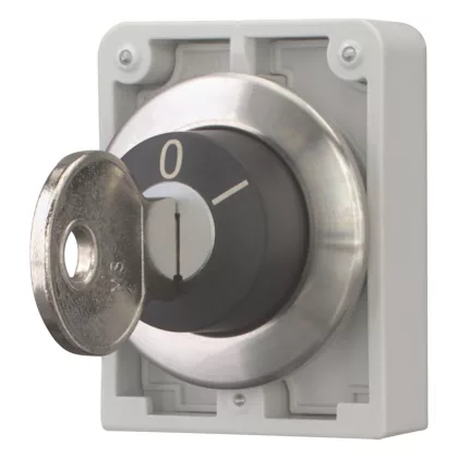 EATON 188176 Key-operated actuator, Flat Front, momentary, 2 positions, MS5, Key withdrawable: 0, Bezel: stainless steel