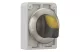 EATON 188196 Illuminated selector switch actuator, RMQ-Titan, with thumb-grip, momentary, 3 positions, yellow, Front ring stainless steel - 5