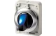 EATON 188200 Illuminated selector switch actuator, RMQ-Titan, with thumb-grip, maintained, 2 positions (V position), Blue, Front ring stainless steel - 3