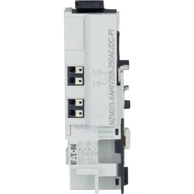 EATON 189815 Shunt release for NZM2/3, 1 early-make auxiliary contact, 2NO, 208-250AC/DC, Push-in terminals