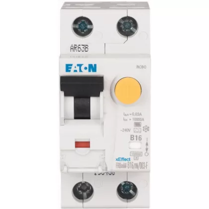   EATON 193507 Kombinált áram-védőkapcsoló FRB, G/F típus, C kar, 1+N-pól., In=32A, Idn=0,3A, Ir=250A, Icn=10kA