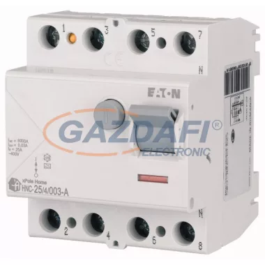 EATON 194687 xPole Home áram-védőkapcsoló 6kA, 4P, 25A, 30mA, 'A'