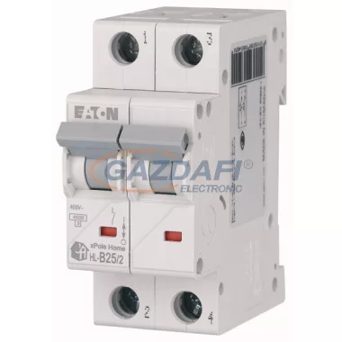 EATON 194763 Home kismegszakító 4,5kA, 2P, 25A, B jelleggörbe