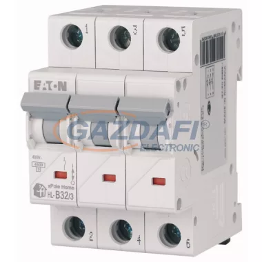 EATON 194784 Home kismegszakító 4,5kA, 3P, 32A, B jelleggörbe