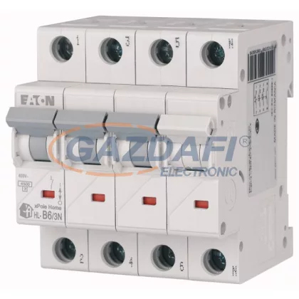   EATON 194798 xPole Home kismegszakító 4,5kA, 3P+N, 6A, B jelleggörbe