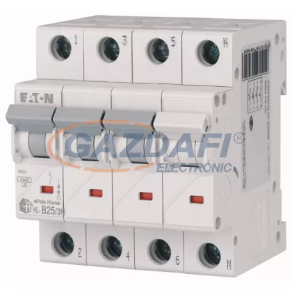   EATON 194803 xPole Home kismegszakító 4,5kA, 3P+N, 25A, B jelleggörbe