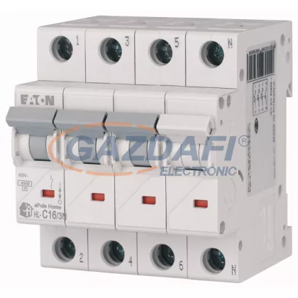EATON 194811 Home kismegszakító 4,5kA, 3P+N, 16A, C jelleggörbe