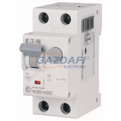   EATON 195118 xPole Home kombinált áram-védő 6kA, 1P+N, 6A,B,30mA,'AC'