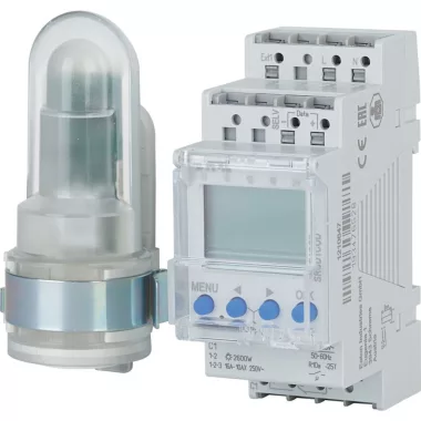 EATON 196847 Alkonykapcsoló, külső érz.+ óra, 1 váltó érintkező, 230V, 16A