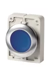 EATON 197014 Illuminated pushbutton actuator, RMQ-Titan, flat, momentary, Blue, blank, Front ring stainless steel