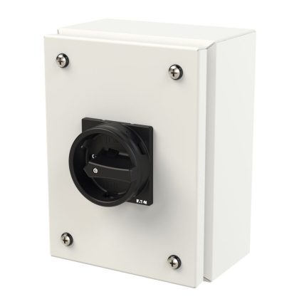 EATON 197385 Main switch, T0, 20 A, surface mounting, 1 contact unit(s), 1 pole, STOP function, With black rotary handle and locking ring, Lockable in the 0 (Off)