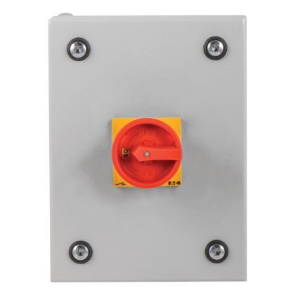 EATON 197447 Main switch, T0, 20 A, surface mounting, 4 contact unit(s), 6 pole, 1 N/O, 1 N/C, Emergency switching off function, Lockable in the 0 (Off) position,