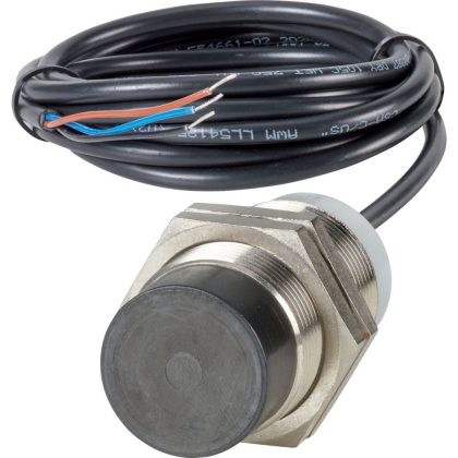 EATON 197811 Proximity switch, E57P Performance Serie, 1 NC, 3-wire, 10 – 48 V DC, M30 x 1.5 mm, Sn= 15 mm, Non-flush, NPN, Stainless steel, 2 m connection cable