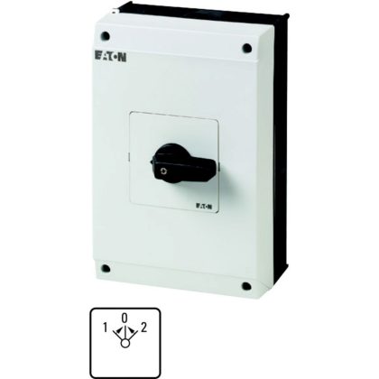 EATON 207225 Reversing switches, T5B, 63 A, surface mounting, 3 contact unit(s), Contacts: 5, 45 °, momentary, With 0 (Off) position, with spring-return from both