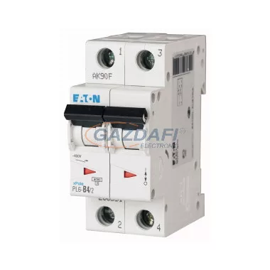 EATON 286551 Kismegszakító, 6kA 2 pólus 4A, B karakterisztika, PL6-B4/2