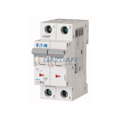 EATON 286555 Kismegszakító, 6kA 2 pólus 16A, B karakterisztika, PL6-B16/2