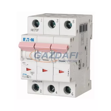 EATON 286584 Kismegszakító, 6kA 3 pólus 2A, B karakterisztika, PL6-B2/3