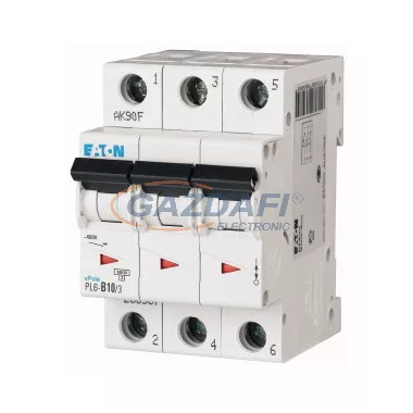 EATON 286587 Kismegszakító, 6kA 3 pólus 10A, B karakterisztika, PL6-B10/3