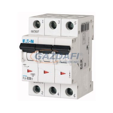EATON 286590 Kismegszakító, 6kA 3 pólus 20A, B karakterisztika, PL6-B20/3
