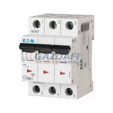EATON 286591 Kismegszakító, 6kA 3 pólus 25A, B karakterisztika, PL6-B25/3