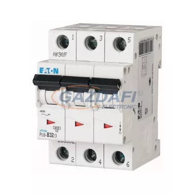 EATON 286604 Kismegszakító, 6kA 3 pólus 32A, C karakterisztika, PL6-C32/3 EATON 286604 Kismegszakító, 6kA 3 pólus 32A, C karakterisztika, PL6-C32/3