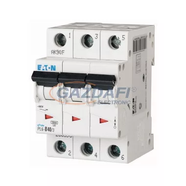 EATON 286605 Kismegszakító, 6kA 3 pólus 40A, C karakterisztika, PL6-C40/3