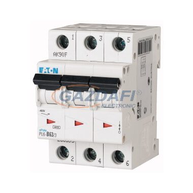 EATON 286607 Kismegszakító, 6kA 3 pólus 63A, C karakterisztika, PL6-C63/3