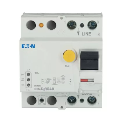 EATON 300640 Áram-védőkapcsoló digitális, G/B típus, 2-pólus, Idn=0,03A, In=63A, Ir=3kA (Fi-relé) EATON 300640 Áram-védőkapcsoló digitális, G/B típus, 2-pólus, Idn=0,03A, In=63A, Ir=3kA (Fi-relé)