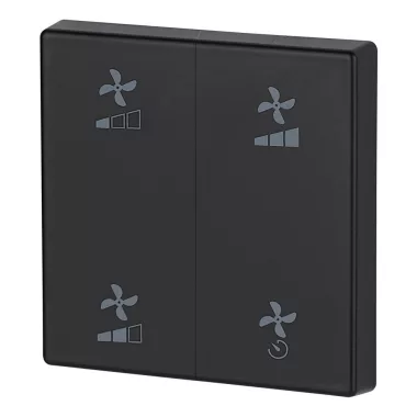 EATON 301906 Rocker 2-f, matt, jet black, ventilation EATON 301906 Rocker 2-f, matt, jet black, ventilation