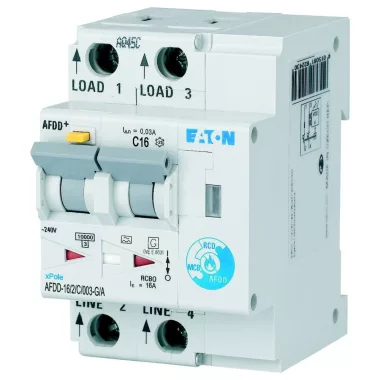 EATON MB-300152 Áram-védőkapcsoló túláram- és ívhiba elleni védelemmel, In=16A, C kar, 10kA, Idn=0,03A, G/A típus