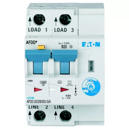 EATON MB-300170 Arc Fault Detection Device, 2p, B, 20 A, 30 mA, type G/A