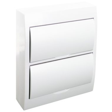 TRACON EDFKN-12/2 Falon kívüli elosztódoboz, fehér ajtóval, N/PE sínnel 2×12 (24) modul, I