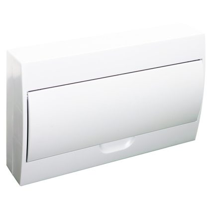   TRACON EDFKN-18/1 Falon kívüli elosztódoboz, fehér ajtóval, N/PE sínnel 1×18 modul, IP40, (H×W×D=220×364×96mm)