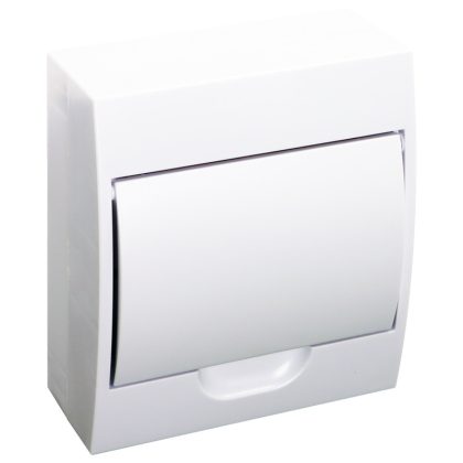 TRACON EDFKN-8/1 Falon kívüli elosztódoboz, fehér ajtóval, N/PE sínnel 1×8 modul, IP40, (H