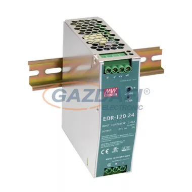 Mean Well EDR-120-48 DIN sínre szerelhető kapcsolóüzemű tápegység, 120 W, 48 V