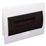   TRACON EDS-12-1 Cutie de distribuție încastrată cu ușă fumurie, șină N / PE