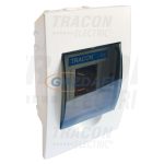   TRACON EDS-4_1 süllyesztett elosztódoboz, füstszínű ajtóval, N/PE sínnel 1x4 modul, IP40, (LxWxH=115x200x60mm)