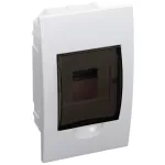   TRACON EDS-4/1 Süllyesztett elosztódoboz, füstszínű ajtóval, N/PE sínnel 1×4 modul, IP40, (H×W×D=200×112×66mm)